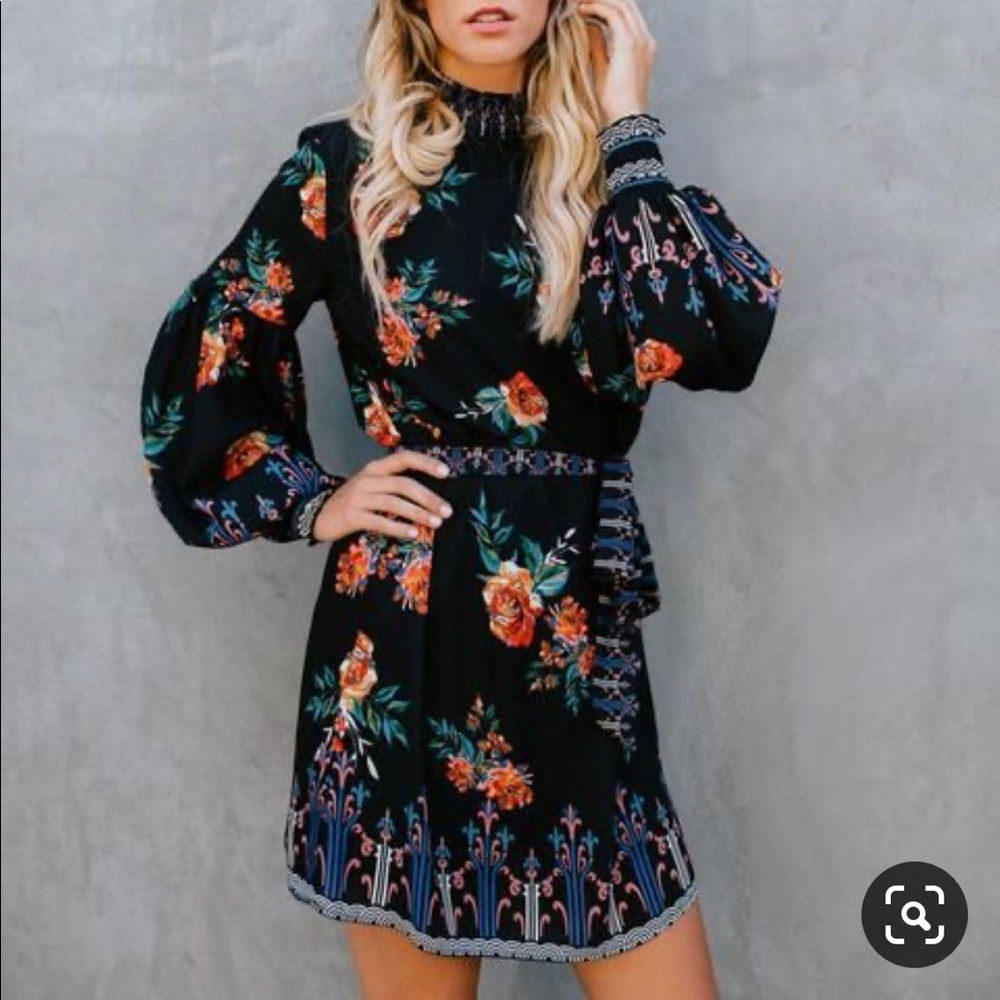 Long sleeve mini dress
